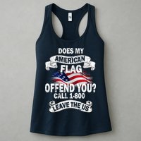 Does My American Flag Offend You Call 7-800 Leave Us Alone Womens Tank Top