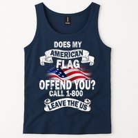 Does My American Flag Offend You Call 7-800 Leave Us Alone Tank Top