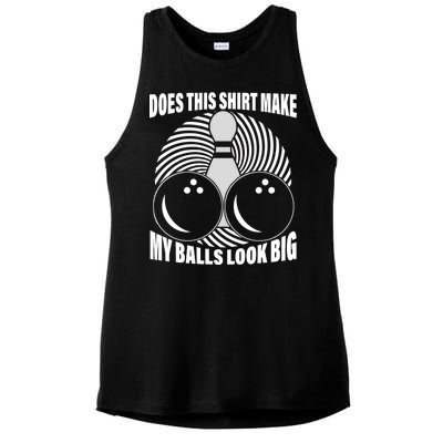 Does This Shirt Make My Balls Look Big Funny Bowling Ladies PosiCharge Tri-Blend Wicking Tank