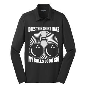 Does This Shirt Make My Balls Look Big Funny Bowling Silk Touch Performance Long Sleeve Polo