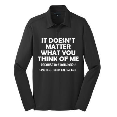 Doesn't Matter Imaginary Friends Think I'm Special Silk Touch Performance Long Sleeve Polo