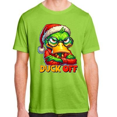 Duck Off Funny Sarcastic Grumpy Duck Christmas Adult ChromaSoft Performance T-Shirt