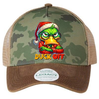 Duck Off Funny Sarcastic Grumpy Duck Christmas Legacy Tie Dye Trucker Hat