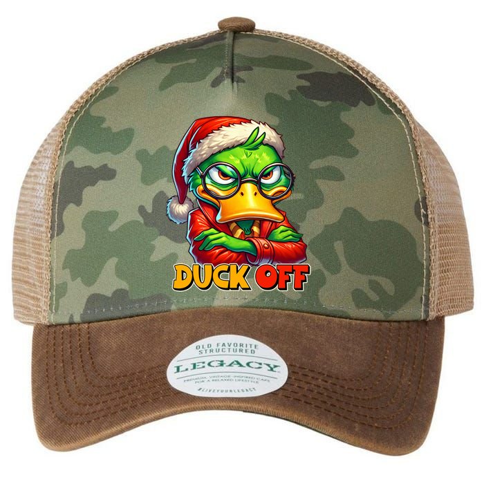 Duck Off Funny Sarcastic Grumpy Duck Christmas Legacy Tie Dye Trucker Hat