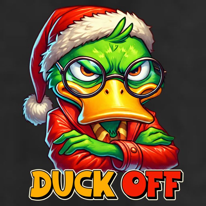 Duck Off Funny Sarcastic Grumpy Duck Christmas 7 Panel Mesh Trucker Snapback Hat