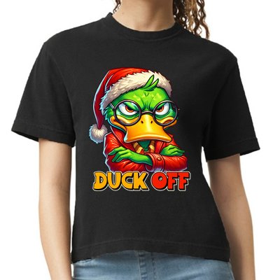 Duck Off Funny Sarcastic Grumpy Duck Christmas Comfort Colors Boxy T-Shirt