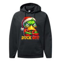 Duck Off Funny Sarcastic Grumpy Duck Christmas Performance Fleece Hoodie