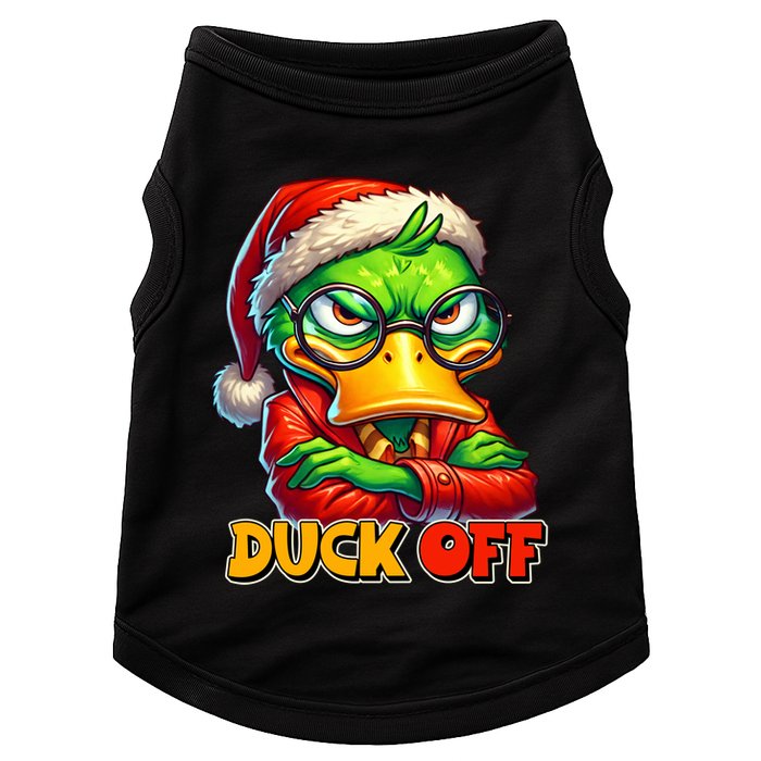 Duck Off Funny Sarcastic Grumpy Duck Christmas Doggie Tank