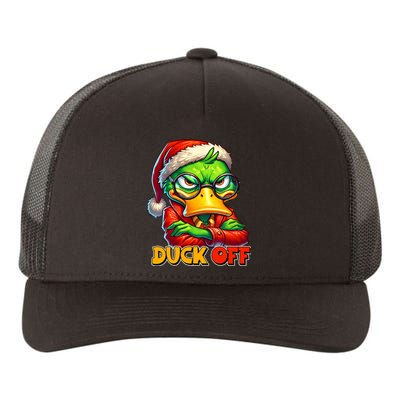 Duck Off Funny Sarcastic Grumpy Duck Christmas Yupoong Adult 5-Panel Trucker Hat