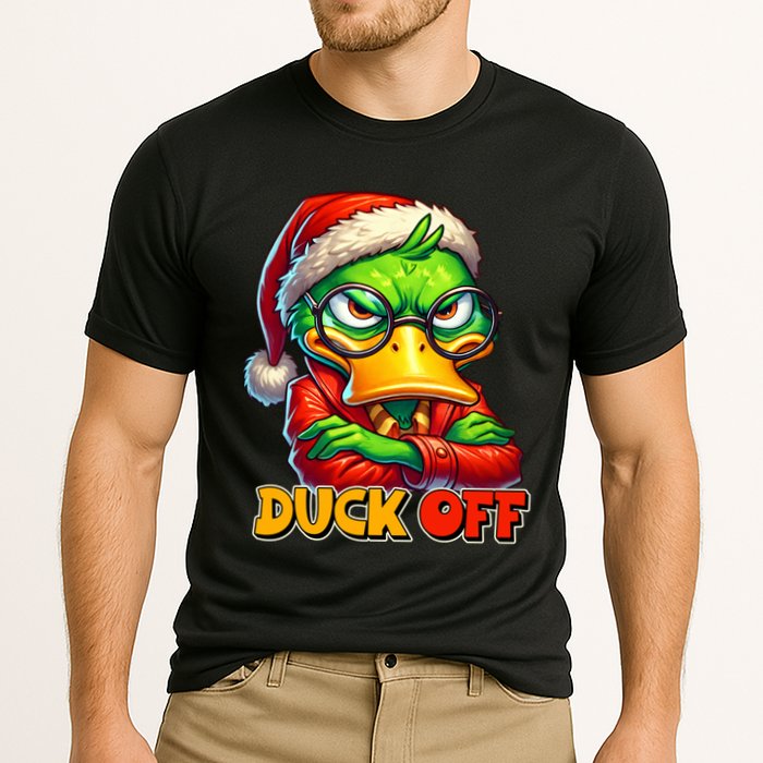 Duck Off Funny Sarcastic Grumpy Duck Christmas Performance Shirt