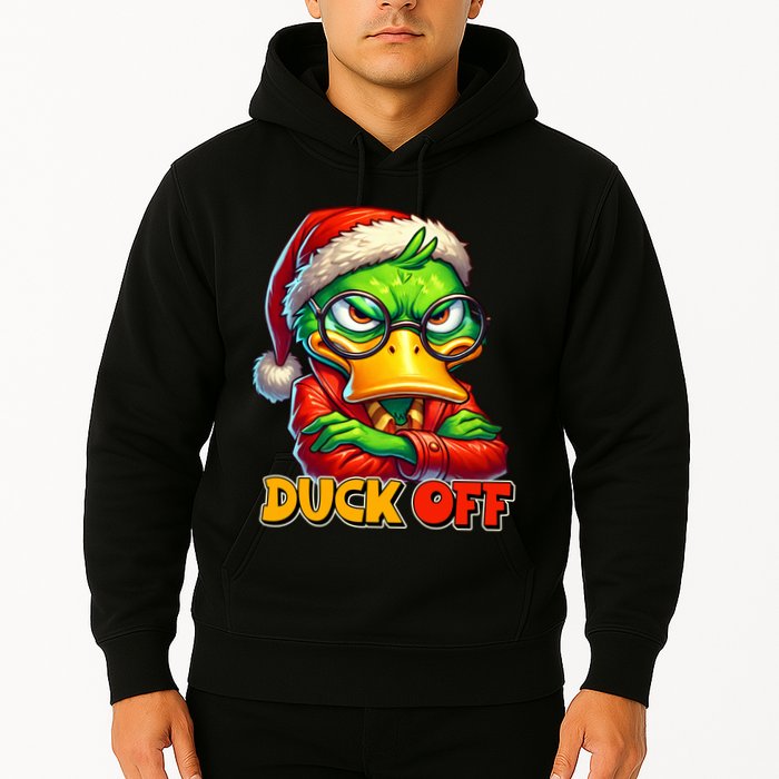 Duck Off Funny Sarcastic Grumpy Duck Christmas Hoodie