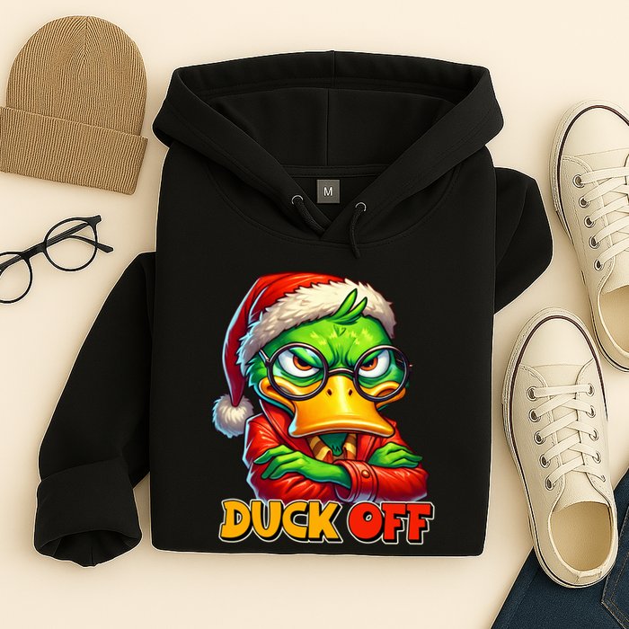 Duck Off Funny Sarcastic Grumpy Duck Christmas Hoodie