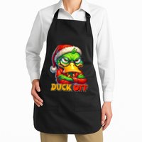 Duck Off Funny Sarcastic Grumpy Duck Christmas Full-Length Apron With Pockets