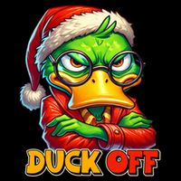 Duck Off Funny Sarcastic Grumpy Duck Christmas Full-Length Apron With Pockets