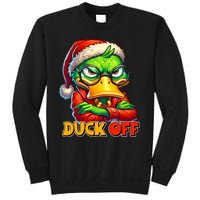 Duck Off Funny Sarcastic Grumpy Duck Christmas Sweatshirt