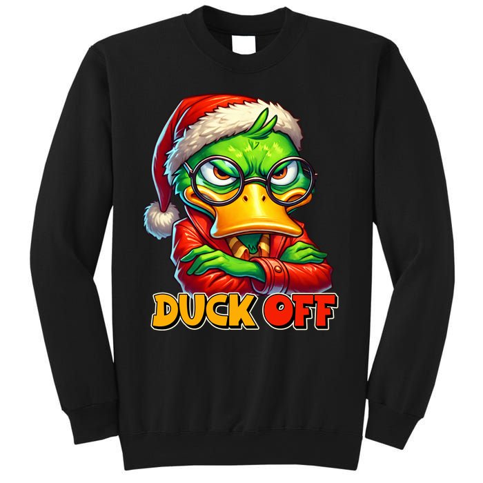 Duck Off Funny Sarcastic Grumpy Duck Christmas Sweatshirt