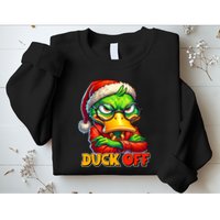Duck Off Funny Sarcastic Grumpy Duck Christmas Sweatshirt