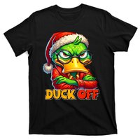 Duck Off Funny Sarcastic Grumpy Duck Christmas T-Shirt