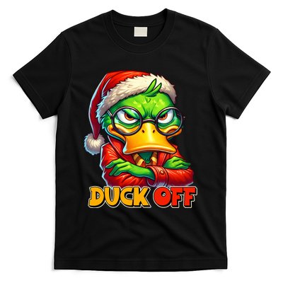 Duck Off Funny Sarcastic Grumpy Duck Christmas T-Shirt