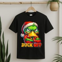 Duck Off Funny Sarcastic Grumpy Duck Christmas T-Shirt