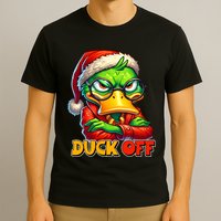 Duck Off Funny Sarcastic Grumpy Duck Christmas T-Shirt