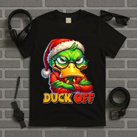 Duck Off Funny Sarcastic Grumpy Duck Christmas T-Shirt