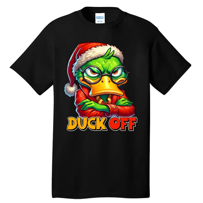 Duck Off Funny Sarcastic Grumpy Duck Christmas Tall T-Shirt