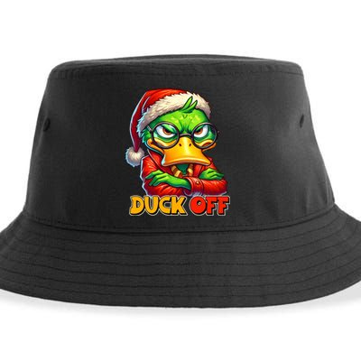 Duck Off Funny Sarcastic Grumpy Duck Christmas Sustainable Bucket Hat