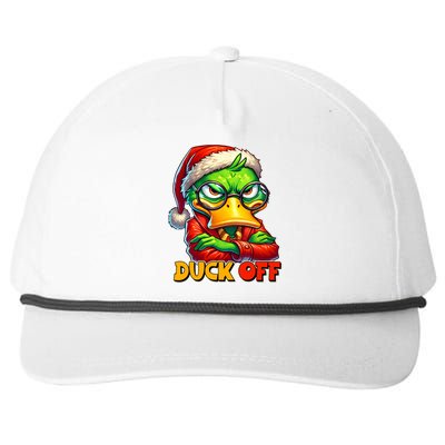 Duck Off Funny Sarcastic Grumpy Duck Christmas Snapback Five-Panel Rope Hat