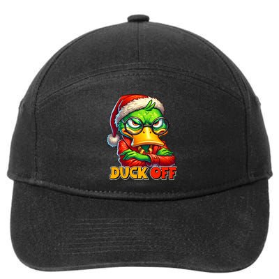 Duck Off Funny Sarcastic Grumpy Duck Christmas 7-Panel Snapback Hat