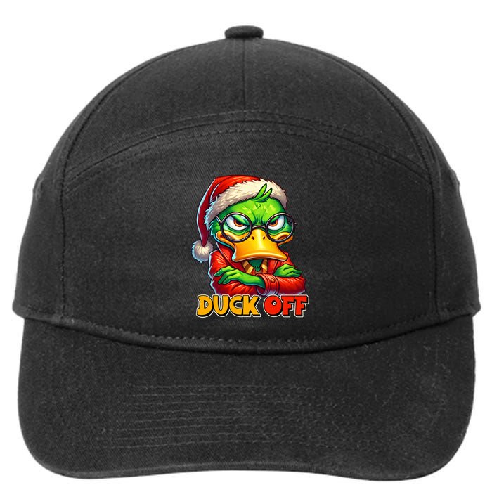 Duck Off Funny Sarcastic Grumpy Duck Christmas 7-Panel Snapback Hat