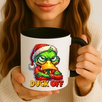 Duck Off Funny Sarcastic Grumpy Duck Christmas Coffee Mug