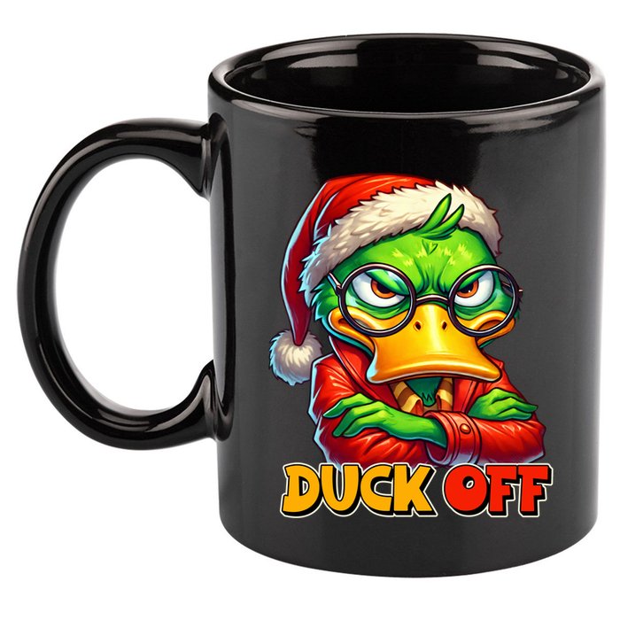 Duck Off Funny Sarcastic Grumpy Duck Christmas 11oz C Handle Ceramic Mug
