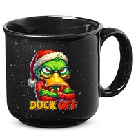 Duck Off Funny Sarcastic Grumpy Duck Christmas 15oz Campfire Ceramic Mug