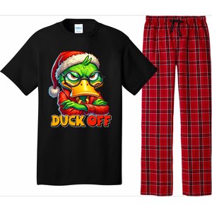 Duck Off Funny Sarcastic Grumpy Duck Christmas Pajama Set