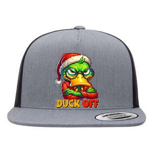 Duck Off Funny Sarcastic Grumpy Duck Christmas Flat Bill Trucker Hat