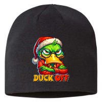 Duck Off Funny Sarcastic Grumpy Duck Christmas Sustainable Beanie