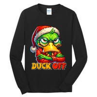 Duck Off Funny Sarcastic Grumpy Duck Christmas Tall Long Sleeve T-Shirt