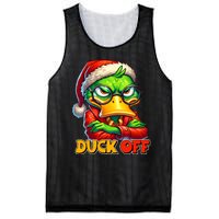 Duck Off Funny Sarcastic Grumpy Duck Christmas Mesh Reversible Basketball Jersey Tank