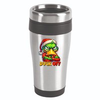 Duck Off Funny Sarcastic Grumpy Duck Christmas 16oz Travel Tumbler