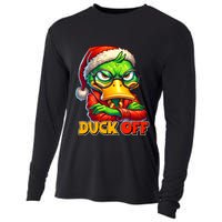 Duck Off Funny Sarcastic Grumpy Duck Christmas Cooling Performance Long Sleeve Crew