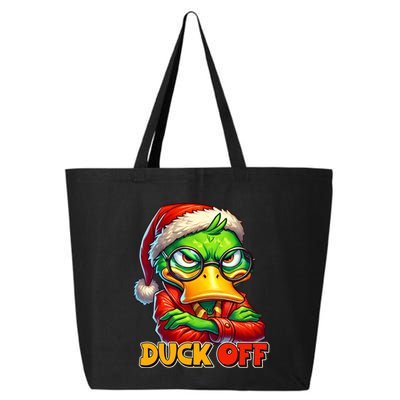 Duck Off Funny Sarcastic Grumpy Duck Christmas 25L Jumbo Tote