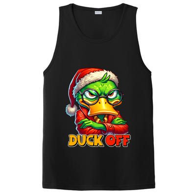 Duck Off Funny Sarcastic Grumpy Duck Christmas PosiCharge Competitor Tank