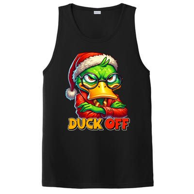 Duck Off Funny Sarcastic Grumpy Duck Christmas PosiCharge Competitor Tank