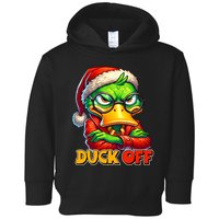 Duck Off Funny Sarcastic Grumpy Duck Christmas Toddler Hoodie