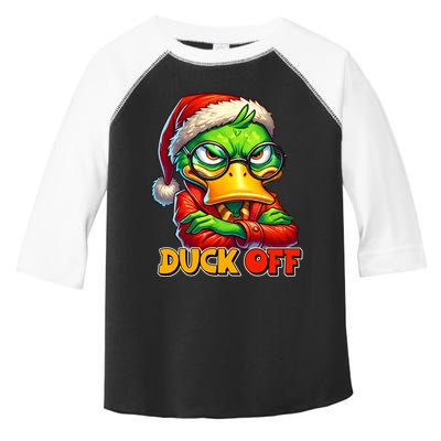 Duck Off Funny Sarcastic Grumpy Duck Christmas Toddler Fine Jersey T-Shirt