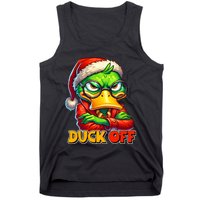 Duck Off Funny Sarcastic Grumpy Duck Christmas Tank Top