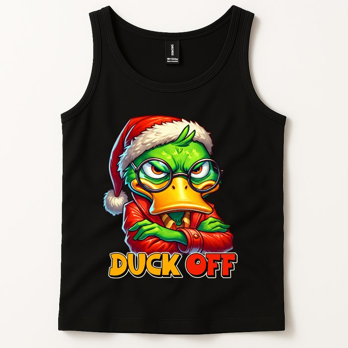 Duck Off Funny Sarcastic Grumpy Duck Christmas Tank Top