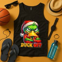 Duck Off Funny Sarcastic Grumpy Duck Christmas Tank Top