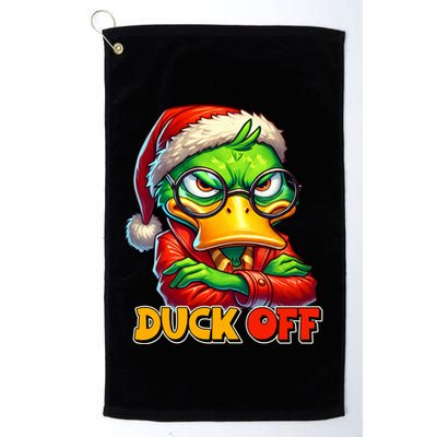 Duck Off Funny Sarcastic Grumpy Duck Christmas Golf Towel